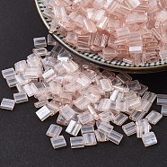 MIYUKI TILA Beads, Japanese Seed Beads, 2-Hole, (TL365) Light Shell Pink Luster, 5x5x1.9mm, Hole: 0.8mm, about 118pcs/10g(X-SEED-J020-TL0365)