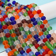 Transparent Glass Beads Strands, Faceted, Frosted, Rondelle, Mixed Color, 8mm, Hole: 1mm(X-EGLA-A034-M8mm-63)