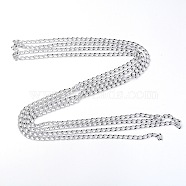 Aluminium Curb Chain, Unwelded, Textured, Platinum, Links: 12x7x3mm, 3m/bag(CHA-WH0003-05P)