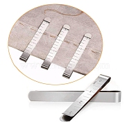 Stainless Steel Sewing Clip Cloth Ruler, Hemming Clips, Hem Maker Ruler, Stainless Steel Color, 107x12x6mm(PW-WG94438-01)