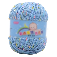 Polyester Yarn, Tweed Yarn, for Sweater Hat, for Knitting Crochet Supplies, Light Sky Blue, 2mm, about 87.49 Yards(80m)/Skein(PW-WGE3126-22)