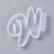 Letter DIY Silicone Molds, For UV Resin, Epoxy Resin Jewelry Making, Letter.W, W: 58x53x8mm, Inner Diameter: 56x43mm(DIY-I034-08W)