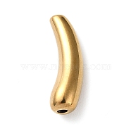 304 Stainless Steel Tube Beads, Curved Teardrop, Golden, 20.5x6.5x6mm, Hole: 2mm(STAS-P328-09G)