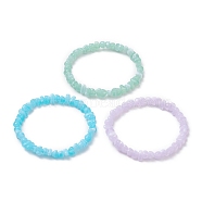 3Pcs 3 Color Acrylic Chips Beaded Stretch Bracelets Set, Mixed Color, Inner Diameter: 2-1/4 inch(5.8cm), 1Pc/color(BJEW-JB09387)