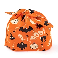 100Pcs Rabbit Shaped Halloween Candy Plastic Bags, Bat Printed Candy Gift Bags, Orange, 21.5~22.5x13.6x0.01cm(ABAG-U001-02B)