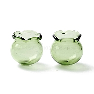 Handmade Blown Glass Flower Beads, Campanula Medium L, Dark Sea Green, 15x16mm, Hole: 2.7mm(X-GLAA-Z003-01K)