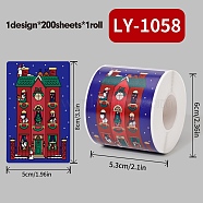 200Pcs Christmas Theme Paper Self-Adhesive Stickers, for Presents Decoration, Colorful, 80x50x0.1mm(DIY-M070-02N)