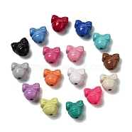 Opaque Baking Paint Acrylic Beads, Bowknot & Bell, Mixed Color, 17x17.5x14.5mm, Hole: 3.5mm(MACR-G064-07)