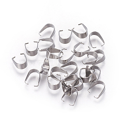 Tarnish Resistant 304 Stainless Steel Snap on Bails, Stainless Steel Color, 9x7.5x4mm(STAS-I101-41B-P-01)