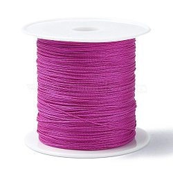 Nylon Chinese Knot Cord, Nylon Jewelry Cord for Jewelry Making, Camellia, 0.4mm, about 28~30m/roll(NWIR-C003-02H)