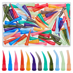 72Pcs 12 Colors Bent Tip Plastic Fluid Precision Blunt Needle Dispense Tips, Glue Dispensing Needles, Mixed Color, 3~3.2x0.75cm, Inner Diameter: 0.025~0.3cm, 6pcs/style(TOOL-FG0001-20)