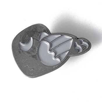 Gothic Art Enamel Pins, Gunmetal Alloy Bird Badge for Women Men, Bird, 18x29.7x1.4mm