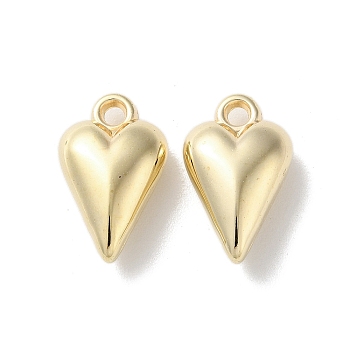 CCB Plastic Pendants, Heart Charms, Golden, 19x11.5x6.5mm, Hole: 2mm