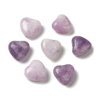 Natural Amethyst Beads, Heart, 9.5~10x10x5~5.5mm, Hole: 1.4mm