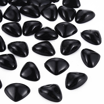 Plastic Cabochons, Triangle Nose, Black, 12.5x16.5x5.5mm