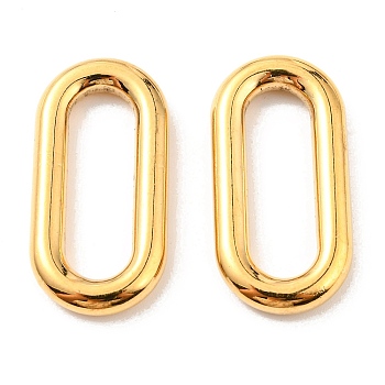 PVD Vacuum Plating 304 Stainless Steel Linking Rings, Long-Lasting Plated, Oval, Golden, 29.5x15x4mm, Inner Diameter: 7x22mm