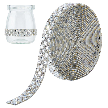 Glass Hotfix Rhinestone (Hot Melt Adhesive On The Back), Rhinestone Trimming, Costume Accessories, Crystal, 12x2mm