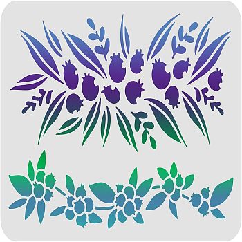 Large Plastic Reusable Drawing Painting Stencils Templates, for Painting on Scrapbook Fabric Tiles Floor Furniture Wood, Rectangle, Fruit Pattern, 297x210mm