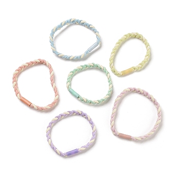 Nylon Elastic Hair Ties, Ponytail Holder, with Plastic Beads, Girls Hair Accessories, Mixed Color, 4.7~7mm, Inner Diameter: 41.8mm