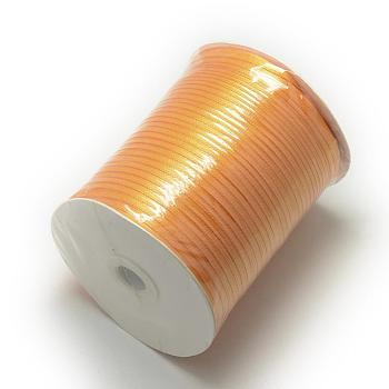 Double Face Satin Ribbon, Polyester Ribbon, Dark Orange, 1/8 inch(3mm) wide, about 880yards/roll(804.672m/roll)