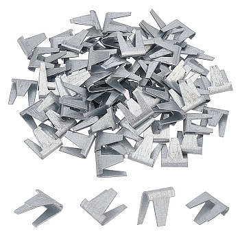 AHADERMAKER Iron Cage Building Clip, Wire Cage Buckle Clips, Platinum, 12.5x11x5.5mm, about 80Pcs/set