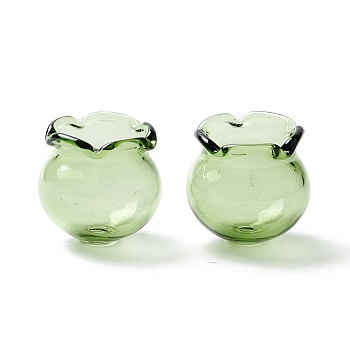 Glass Bead Cone for Wind Chimes Making, Campanula Medium L, Dark Sea Green, 15x16mm, Hole: 2.7mm