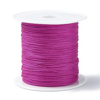 Nylon Chinese Knot Cord, Nylon Jewelry Cord for Jewelry Making, Camellia, 0.4mm, about 28~30m/roll