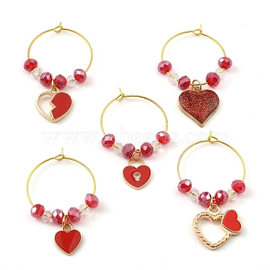 Red Alloy+Enamel Wine Glass Charms