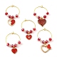 Valentine's Day Theme Heart Alloy Enamel Wine Glass Charms(AJEW-JO00195)-1