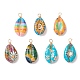 Printed Natural Cowrie Shell Pendants(PALLOY-JF03991-S)-1