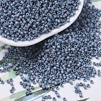 MIYUKI Delica Beads, Cylinder, Japanese Seed Beads, 11/0, (DB0376) Matte Metallic Steel Blue Luster, 1.3x1.6mm, Hole: 0.8mm, about 2000pcs/bottle, 10g/bottle(SEED-JP0008-DB0376)