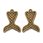 Tibetan Style Alloy Pendants, Mermaid Fishtail, Cadmium Free & Nickel Free & Lead Free, Antique Bronze, 27x19x2mm, Hole: 2mm, about 500pcs/1000g(TIBE-N003-06AB-FF)