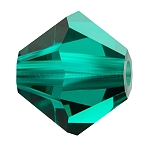 Preciosa&reg Crystal Beads, Czech Crystal, Bicone(451 69 302 Rondelle), 50730 Emerald, 4mm, Hole: 0.8mm(Y-PRC-BA4-50730)