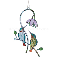 Iron Hummingbird Pendant Decorations, with Jump Ring and Chain, Colorful, 403mm(AJEW-WH0261-89)