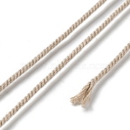 Polyester Twisted Cord, Round, for DIY Jewelry Making, Antique White, 1.2mm, about 38.28 Yards(35m)/Roll(OCOR-G015-01B-36)