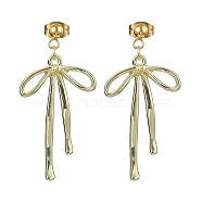 Alloy Bowknot Dangle Stud Earrings, Golden, 40x20mm(EJEW-TA00327)