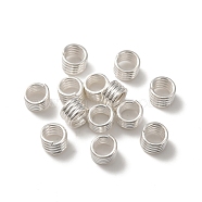 Brass Split Rings, Lead Free & Cadmium Free, Quadruple Loops Jump Rings, 925 Sterling Silver Plated, 21 Gauge, 4.5x3.5mm, Inner Diameter: 3mm(KK-O143-24S)
