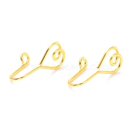 Brass Nose Rings, Nose Cuff Non Piercing, Clip on Nose Ring for Women Men, Heart, Golden, 16.5x8x9mm, Hole: 1.5mm(AJEW-F053-10G)