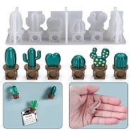 DIY Cactus Potting Shape Fridge Decoration Silicone Molds, Resin Casting Molds, for UV Resin & Epoxy Resin Craft Making, White, 155x33x39mm, Inner Diameter: 17x15mm(DIY-C050-01)