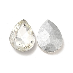 Glass Pointed Back Rhinestone, Back Plated, Faceted, Teardrop, Clear, 18x13x6mm(RGLA-Q002-18)