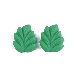 Resin Cabochons, Leaf, Green, 18x15x3mm(CRES-T010-24D)