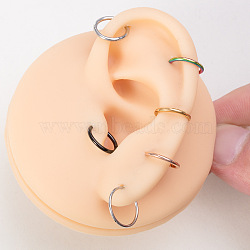 316L Surgical Stainless Steel Cartilage Earrings, Hoop Earrings, Hoop Nose Rings, Stainless Steel Color, 8mm, Pin: 1.2mm(WGCE3BC-03)