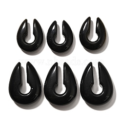 Natural Obsidian Ear Plugs Gauges, Ear Expander for Men and Women, 31.5~40x25~30x8~10.5mm(G-I359-13C-03)