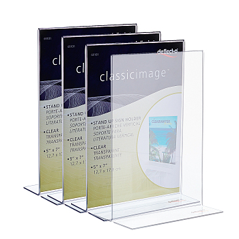 Nbeads Acrylic Display Clip, T-shaped, Clear, 9.3x21.8x28.5cm