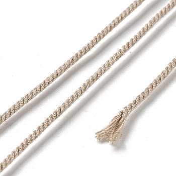 Polyester Twisted Cord, Round, for DIY Jewelry Making, Antique White, 1.2mm, about 38.28 Yards(35m)/Roll