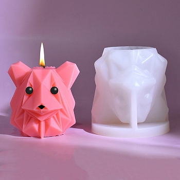 Origami Style DIY Silicone Candle Molds, for Scented Candle Making, Dog, 8.3x8.8cm