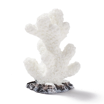 Resin Imitation Coral Ornaments, Artificial Coral for Aquarium Scenery Fish Tank Decoration, White, 51.5x36.5x22mm