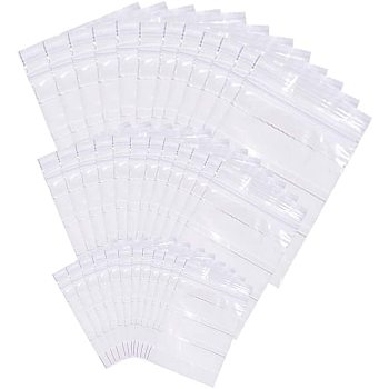 Zip Lock Bags, Resealable Bags, Can be Written, Rectangle, Clear, 7~15x5~10cm, Unilateral Thickness: 3.9 Mil(0.1mm), about 100pcs/size