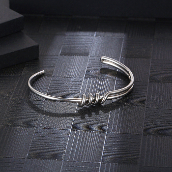 Stylish Stainless Steel Open Bangle Bracelet for Women's Daily Wear
