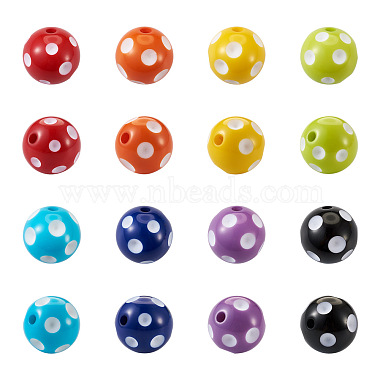 Cheriswelry 80шт 8 цвета непрозрачные бусины из смолы(RESI-CW0001-06B)-2